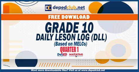DAILY LESSON LOG GRADE 10 (DLL 10) QUARTER 1 SY 2023 .
